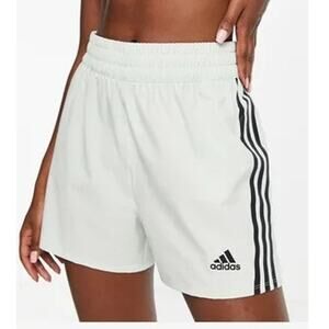 adidas Training Icons striped side panel shorts white/black Medium